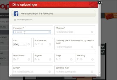 Oprettelse af medlem på coop.dk